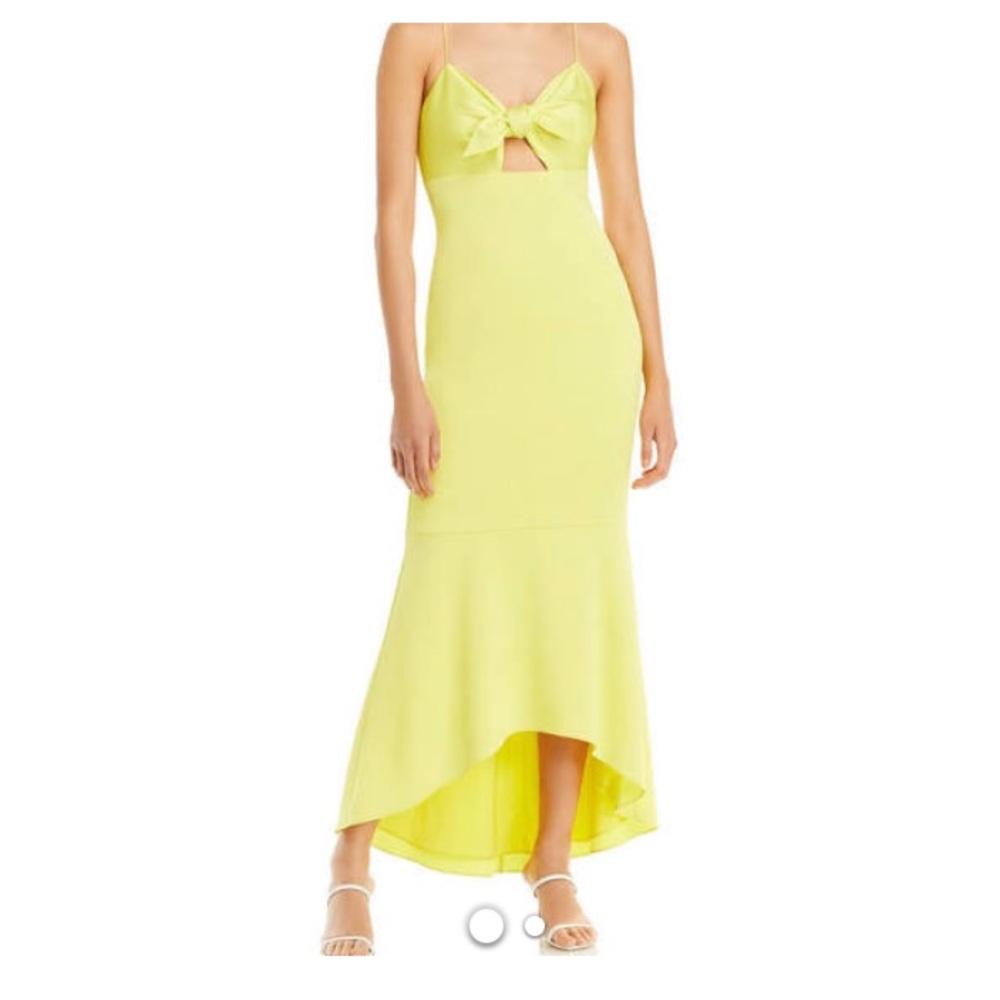 Aidan Mattox Neon High Low Dress